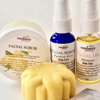 Facial Treatment: Serum, Pure Jojoba Oil w. Rose & Lemon Eo. 4Pc Set